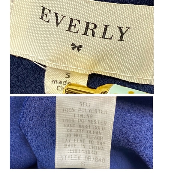 Everly By Anthropologie Halter Neck Blue Multicolor Patchwork Mini Dress - Picture 7 of 7